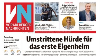 Titelseite Vorarlberger Nachrichten Samstag 5.9.2026
